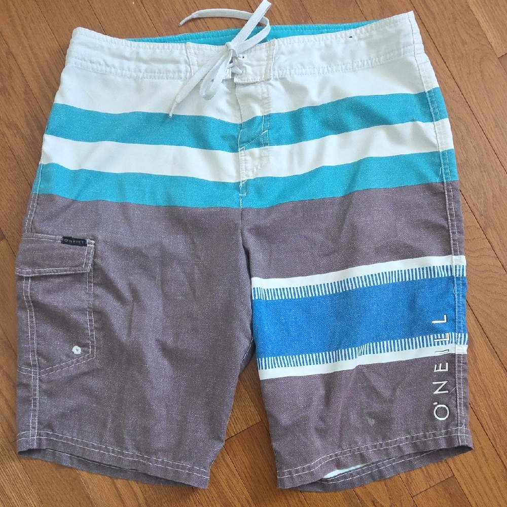 O'Neill Men's Swim Shorts - Teal and Brown
